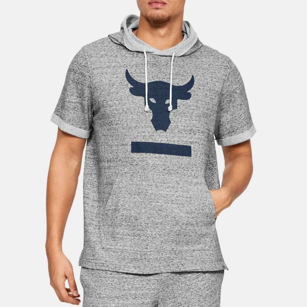 Under Armour Project Rock Terry Short Sleev Hoodie - Picture 3 of 5